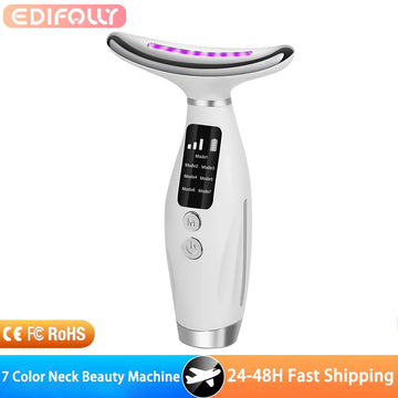 LED Neck & Face Lifting Massager – 7-Color Photon Therapy & Heating Vibration