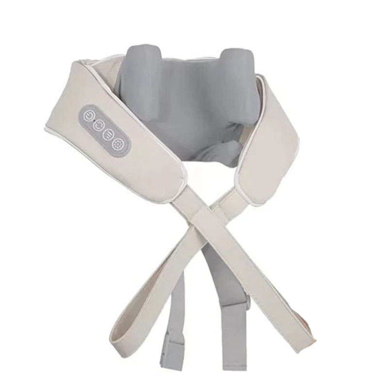 Wireless Neck & Shoulder Massager – Bionic Kneading + Low Heat (USB Rechargeable)