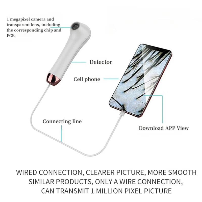2025 HD Skin & Scalp Analyzer – Hair Follicle Detector with APP View (Non-Rechargeable)