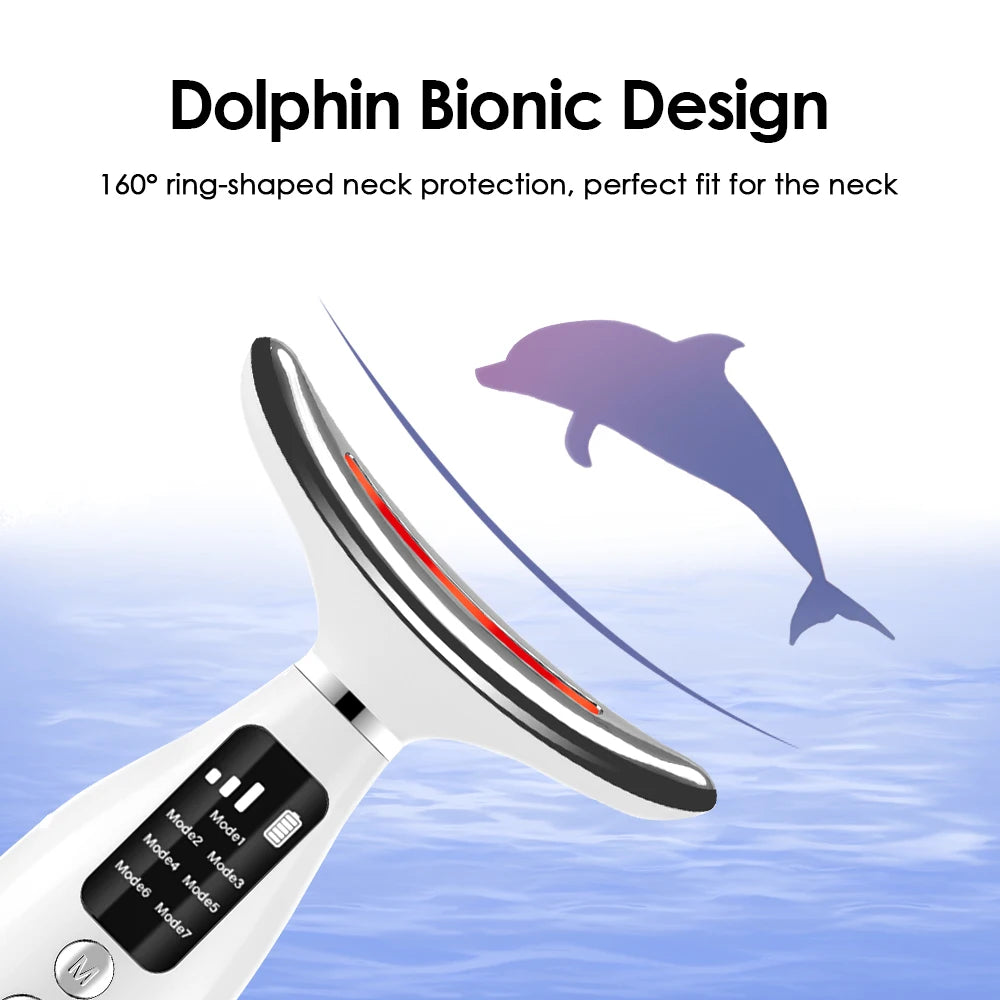 LED Neck & Face Lifting Massager – 7-Color Photon Therapy & Heating Vibration