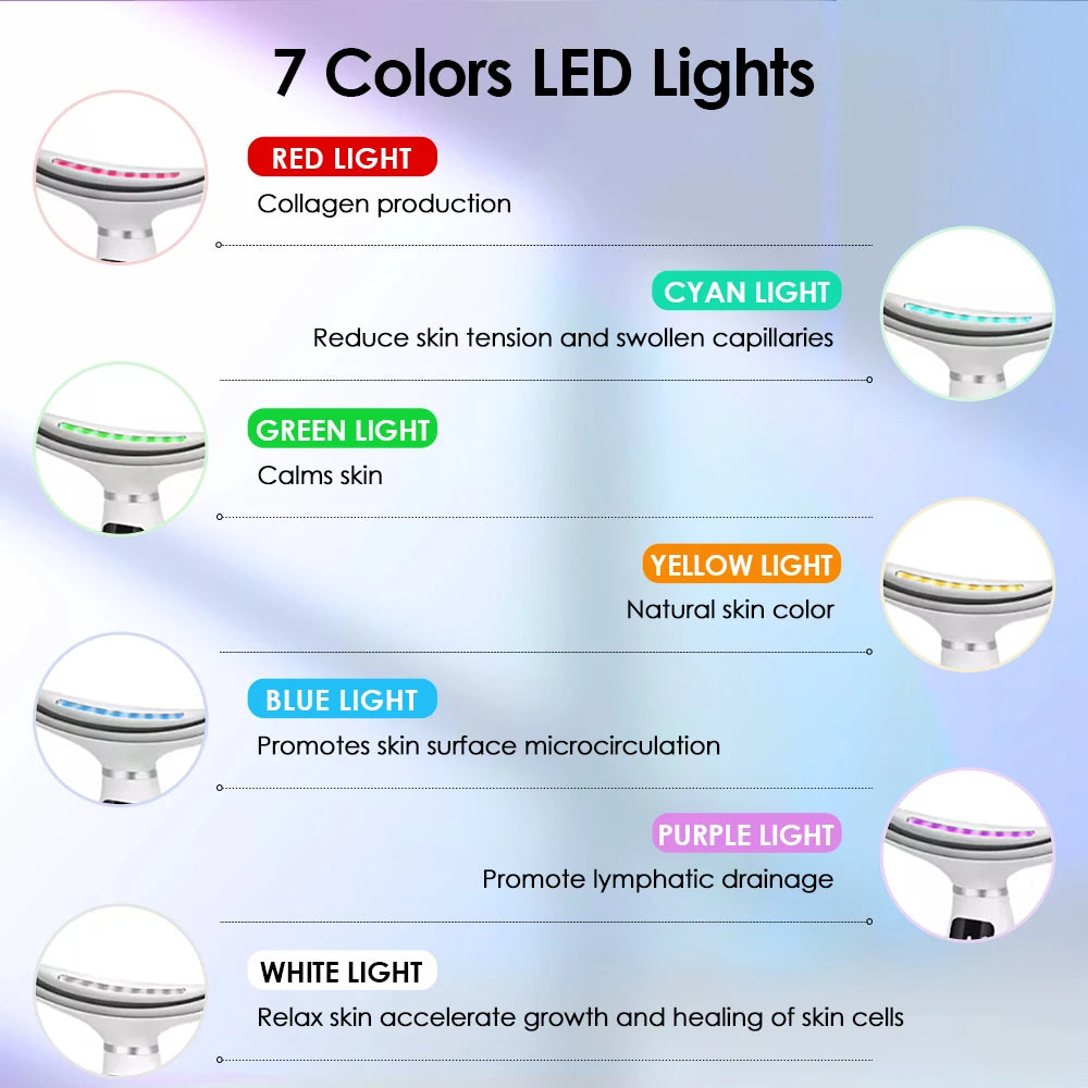 LED Neck & Face Lifting Massager – 7-Color Photon Therapy & Heating Vibration