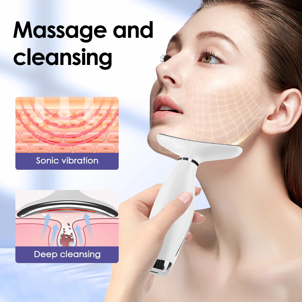 LED Neck & Face Lifting Massager – 7-Color Photon Therapy & Heating Vibration